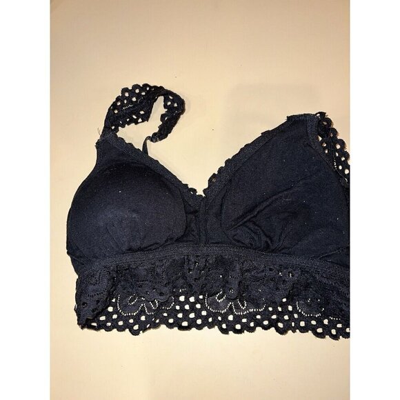 Live Love Dream Aeropostale Bra Women XS Black Lace Bralette Wireless Padded - Picture 14 of 16
